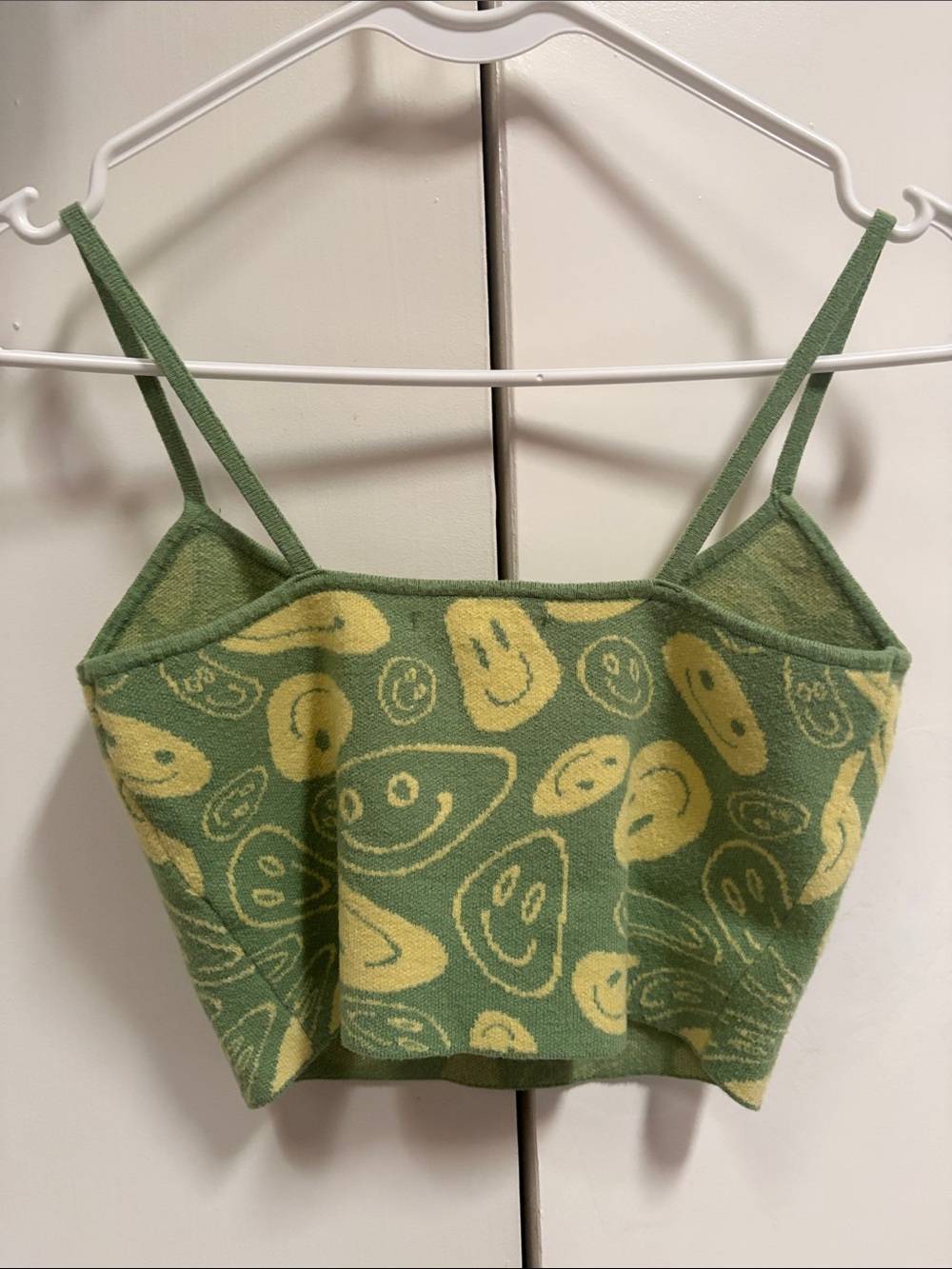 PacSun Green Knit Tank with Yellow Smiley Faces - Picture 3 of 3